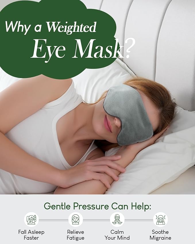 Charcoal Weighted Sleep Mask – Premium Soft Fabric for Deep Rest